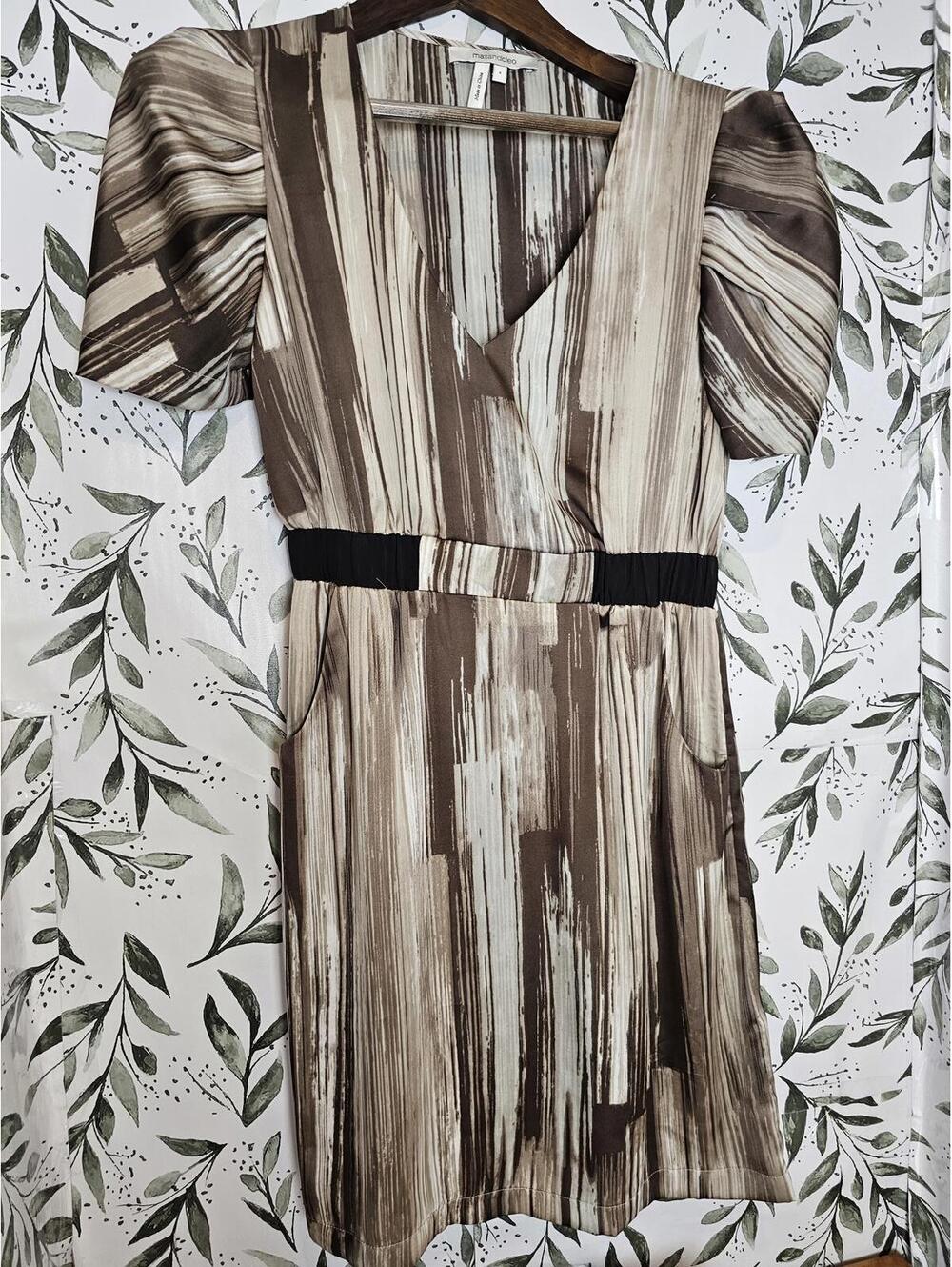 Max and Cleo Dress Brown Womens Size S Polyester